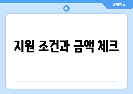 지원 조건과 금액 체크