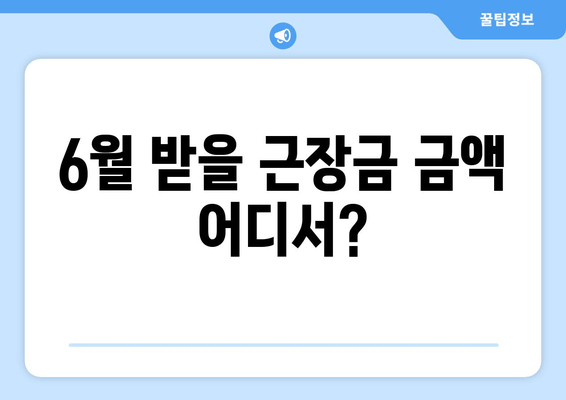 6월 받을 근장금 금액 어디서?