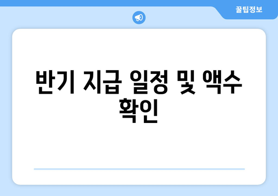 반기 지급 일정 및 액수 확인