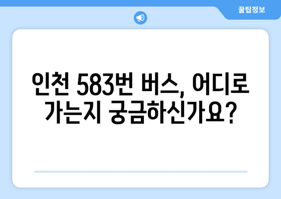 인천 583번 버스 완벽 정복 | 요금, 노선, 시간표, 배차 간격 한눈에 보기