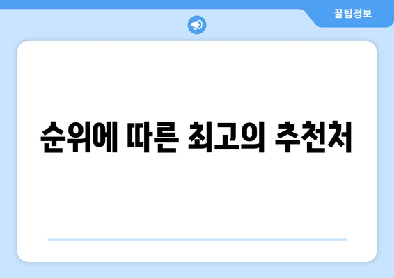 순위에 따른 최고의 추천처