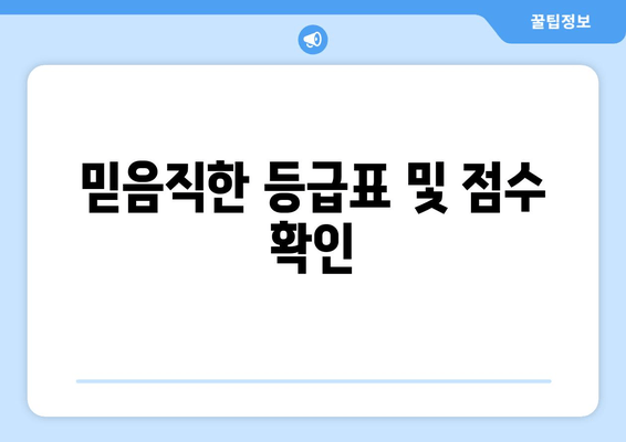 믿음직한 등급표 및 점수 확인