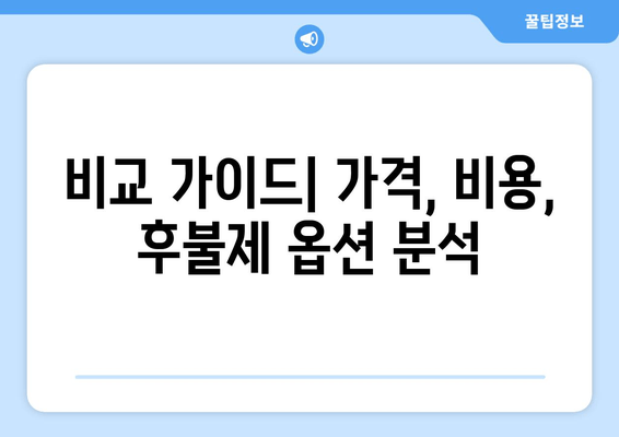 비교 가이드| 가격, 비용, 후불제 옵션 분석