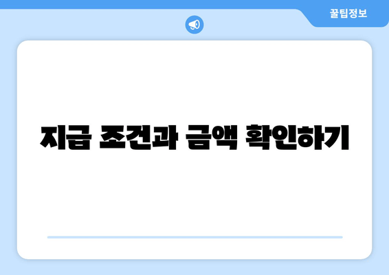 지급 조건과 금액 확인하기