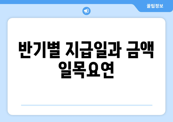 반기별 지급일과 금액 일목요연