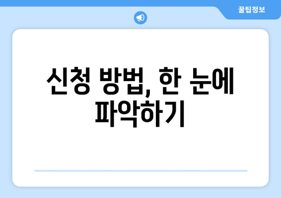 신청 방법, 한 눈에 파악하기