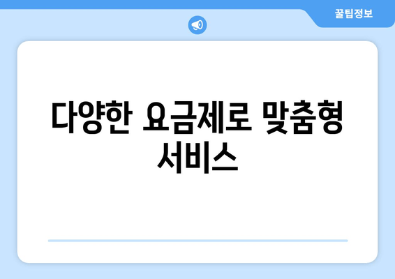 다양한 요금제로 맞춤형 서비스