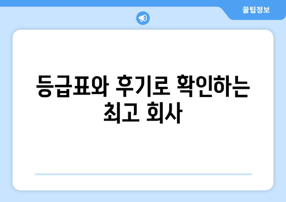 등급표와 후기로 확인하는 최고 회사