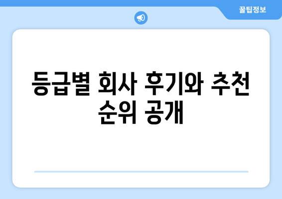 등급별 회사 후기와 추천 순위 공개