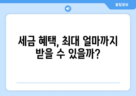 세금 혜택, 최대 얼마까지 받을 수 있을까?