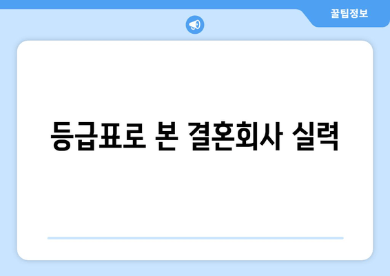 등급표로 본 결혼회사 실력