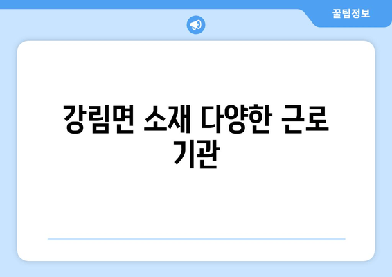 강림면 소재 다양한 근로 기관