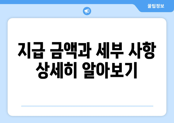 지급 금액과 세부 사항 상세히 알아보기