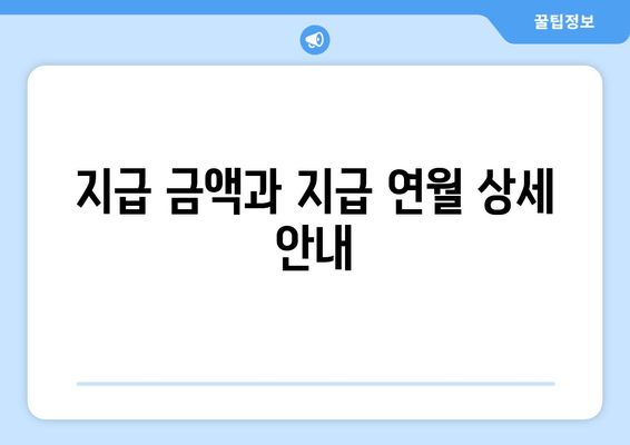 지급 금액과 지급 연월 상세 안내