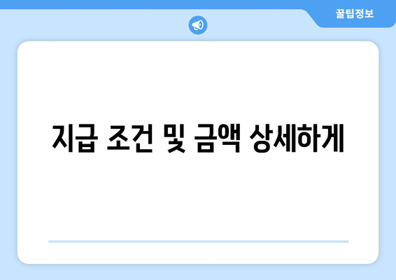 지급 조건 및 금액 상세하게