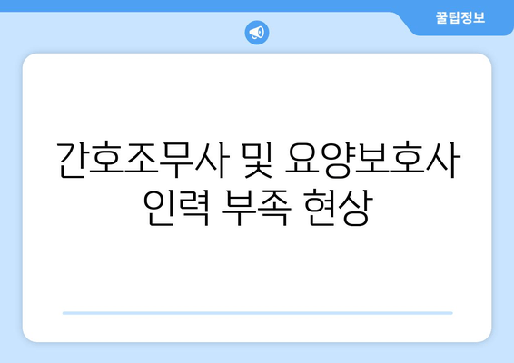 간호조무사 및 요양보호사 인력 부족 현상