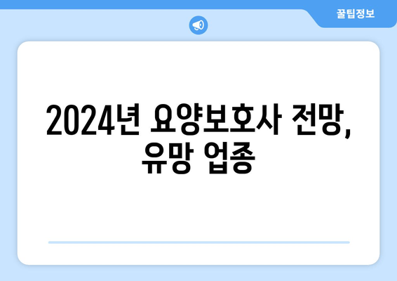 2024년 요양보호사 전망, 유망 업종