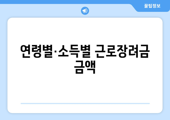 연령별·소득별 근로장려금 금액