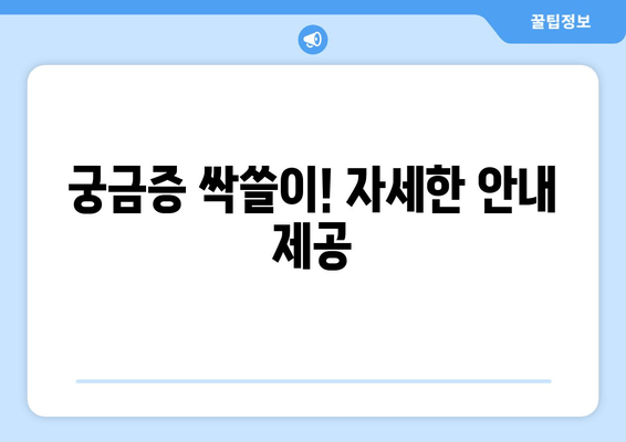 궁금증 싹쓸이! 자세한 안내 제공