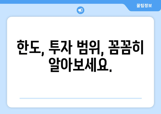 한도, 투자 범위, 꼼꼼히 알아보세요.