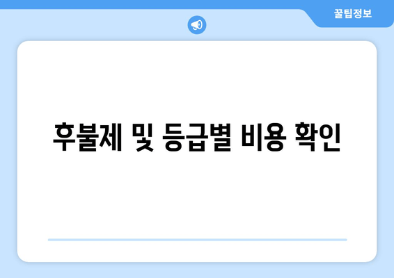 후불제 및 등급별 비용 확인