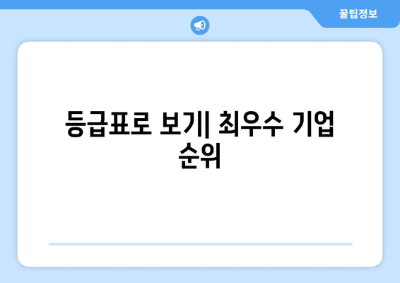 등급표로 보기| 최우수 기업 순위