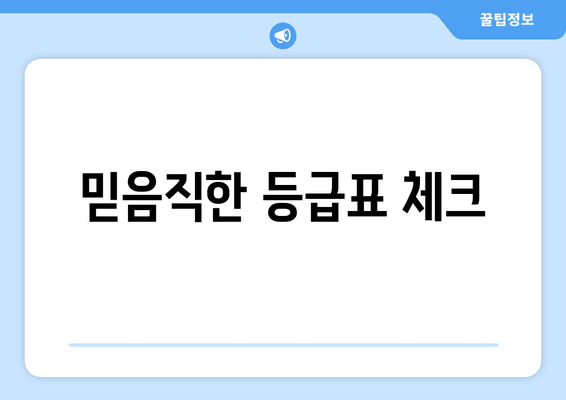 믿음직한 등급표 체크