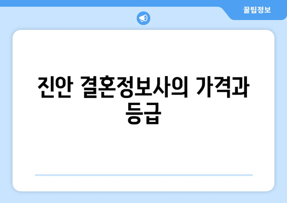 진안 결혼정보사의 가격과 등급