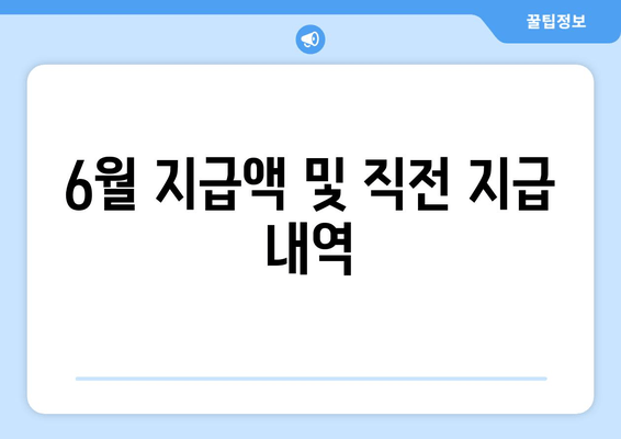 6월 지급액 및 직전 지급 내역