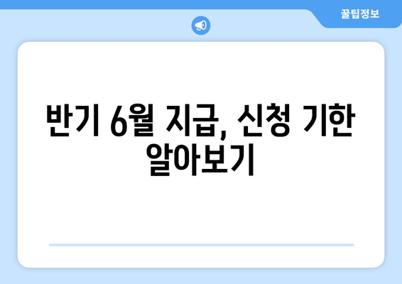 반기 6월 지급, 신청 기한 알아보기