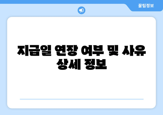 지급일 연장 여부 및 사유 상세 정보