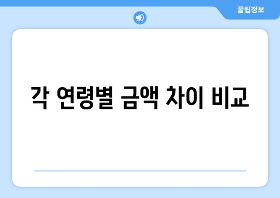 각 연령별 금액 차이 비교