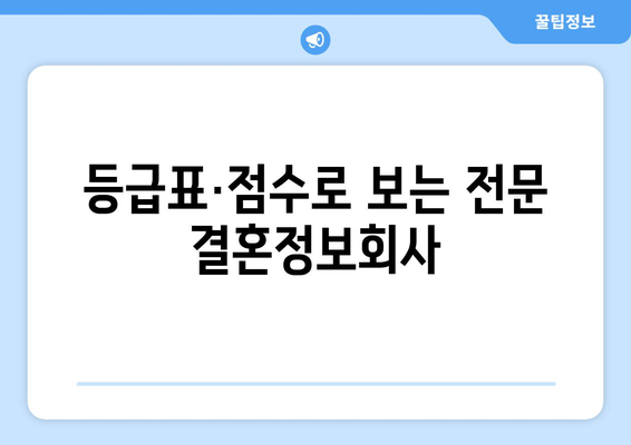 등급표·점수로 보는 전문 결혼정보회사