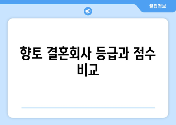 향토 결혼회사 등급과 점수 비교