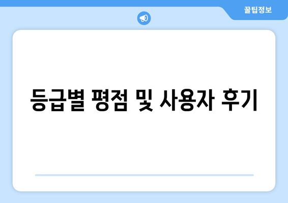 등급별 평점 및 사용자 후기