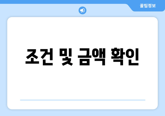 조건 및 금액 확인