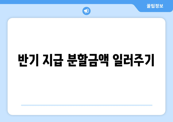 반기 지급 분할금액 일러주기