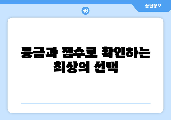 등급과 점수로 확인하는 최상의 선택