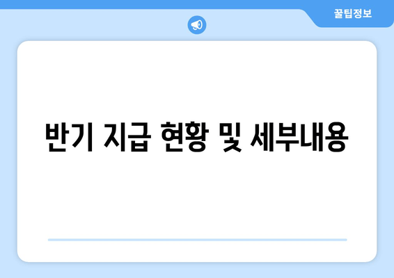 반기 지급 현황 및 세부내용