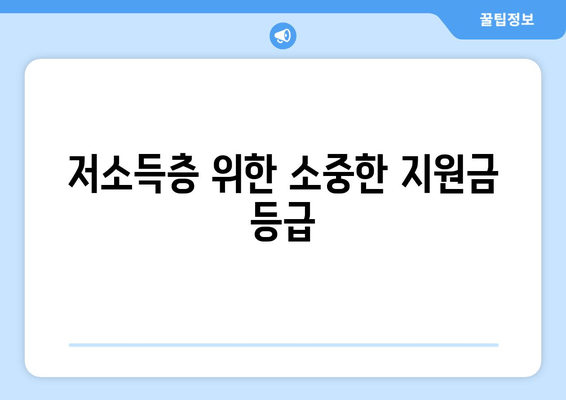 저소득층 위한 소중한 지원금 등급