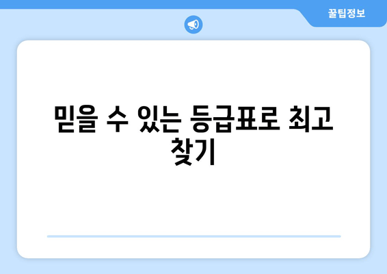 믿을 수 있는 등급표로 최고 찾기