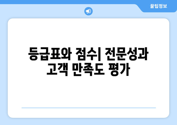 등급표와 점수| 전문성과 고객 만족도 평가