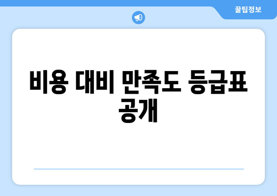 비용 대비 만족도 등급표 공개