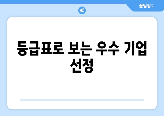 등급표로 보는 우수 기업 선정