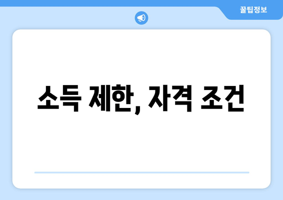 소득 제한, 자격 조건