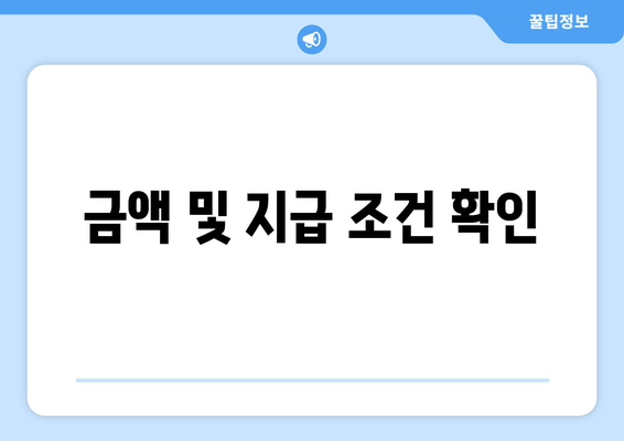 금액 및 지급 조건 확인