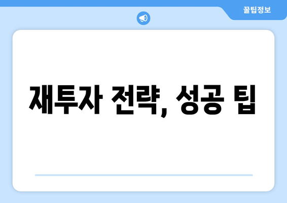 재투자 전략, 성공 팁