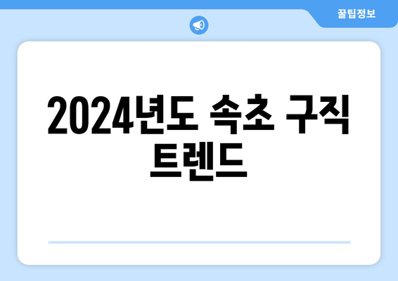 2024년도 속초 구직 트렌드