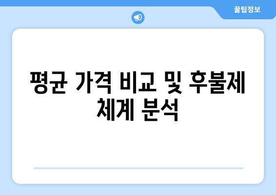 평균 가격 비교 및 후불제 체계 분석