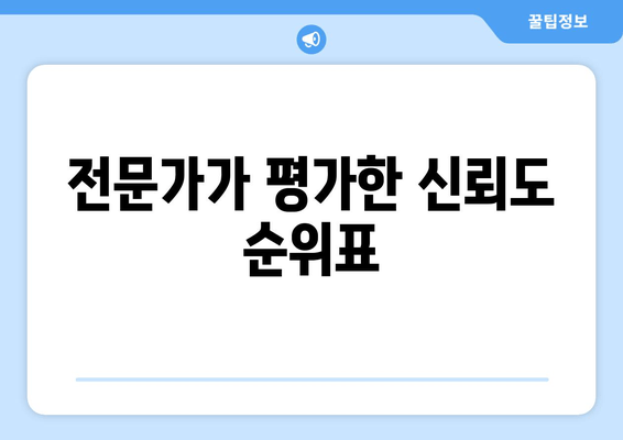 전문가가 평가한 신뢰도 순위표